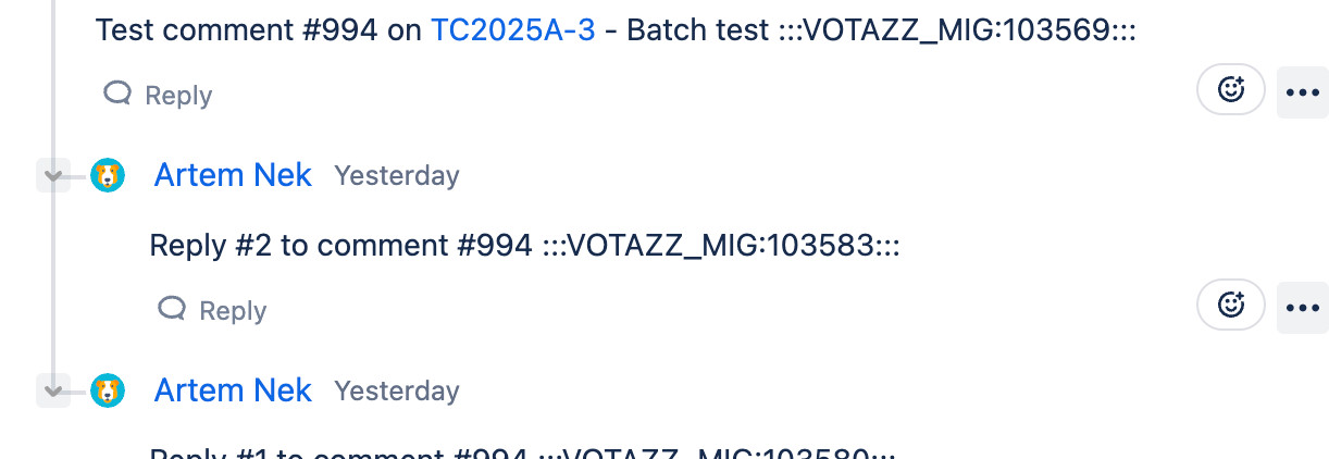 Threaded Comments with markers in Jira DC