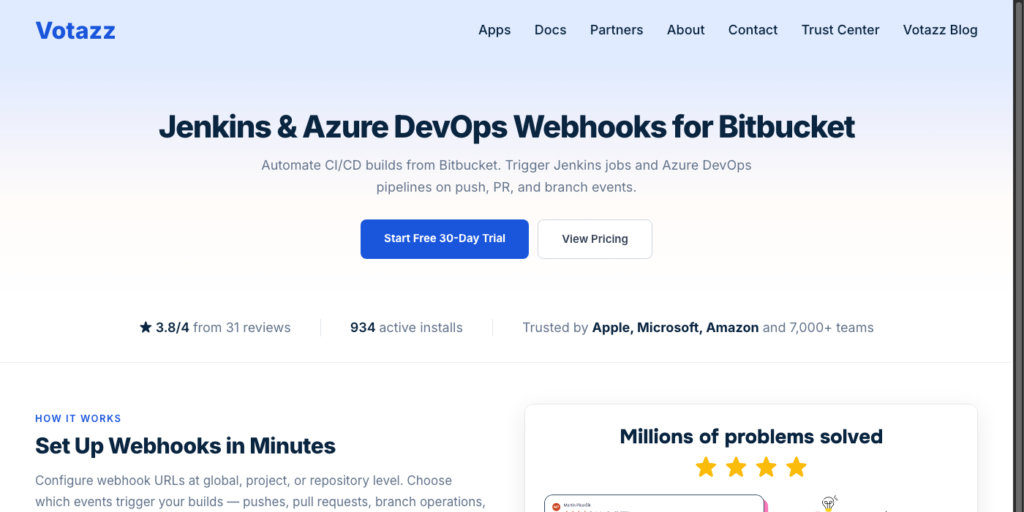Jenkins and Azure DevOps Post Webhooks for Bitbucket by Votazz