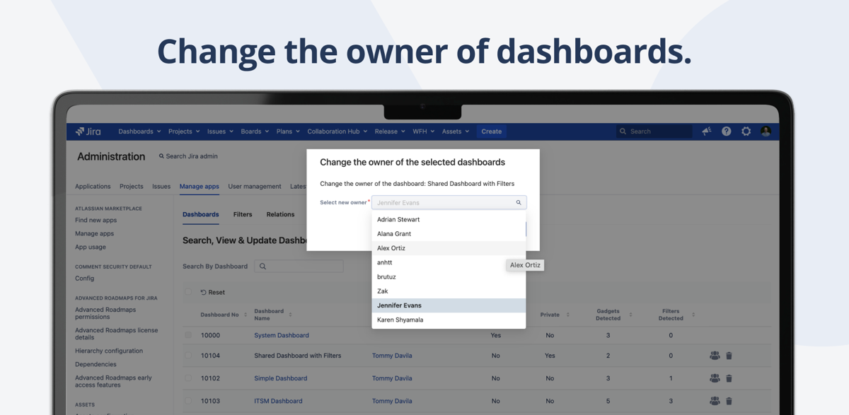 Bulk Change Dashboard Owners