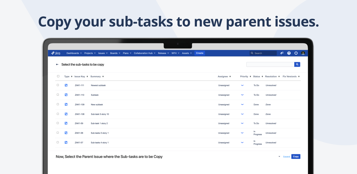 Copy and Delete Subtasks